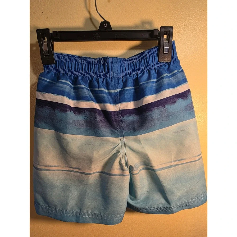 Under Armour Boys Blue Ombre Stripe Swim Trunks Board Shorts Size 6 UASGK03E-430